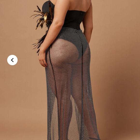 Luxurious Life Feather Maxi Dress - Black - Picture 3 of 4